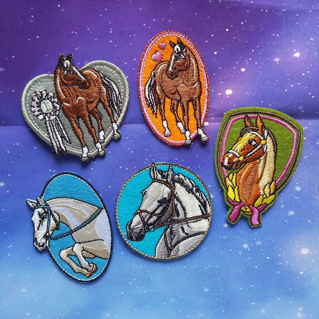 Amazon.co.jp: 1200 馬 ウマ うま 蹄鉄 てい鉄 刺繍 アイロンワッペン